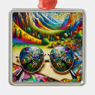 Adorno Metálico Gafas de sol de vidrio templado