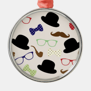 Adorno Metálico Gafas, Gorras y bigote