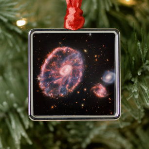 Adorno Metálico Galaxia Cartwheel, telescopio espacial James Webb