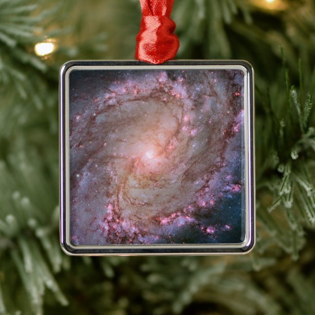 Adorno Metálico Galaxia Espiral Barrada Messier 83. (Árbol)