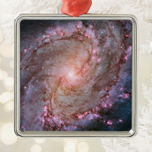 Adorno Metálico Galaxia Espiral Espacio Rosa M83
