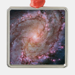 Adorno Metálico Galaxia Espiral Espacio Rosa M83