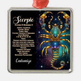Adorno Metálico Galaxia Jewel personalizada Zodiac Scorpio