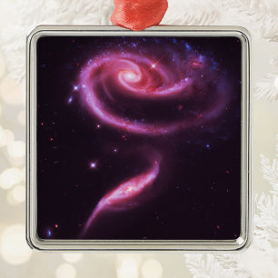 Adorno Metálico Galaxias Rosa Pink