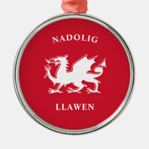 Adorno Metálico Gales Feliz Navidad Simple Celta Nadolig Llawen