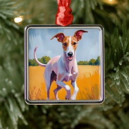 Adorno Metálico Galgo italiano | Pintura acuarela de perro