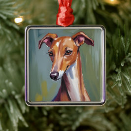 Adorno Metálico Galgo italiano | Pintura en acuarela de perro