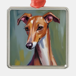 Adorno Metálico Galgo italiano | Pintura en acuarela de perro