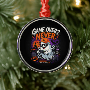 Adorno Metálico Game Over Nunca Divertido Fantasma de Gamer Hallow