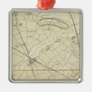 Adorno Metálico Gancho de Sandy al mapa de la carta de la costa
