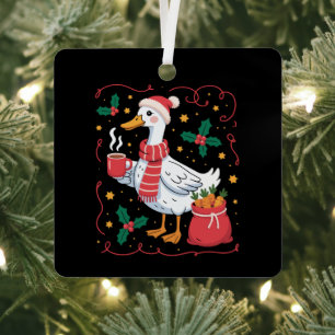 Adorno Metálico Gansos de Navidad divertidos patos familiares con