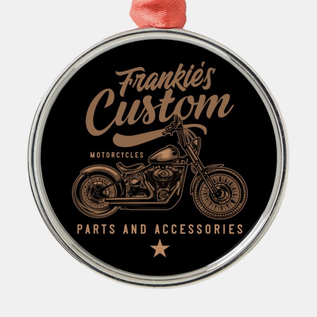 Adorno Metálico Garaje de motocicleta Bobber Personalizado de moto (Frente)