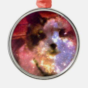 Adorno Metálico gatito de los borealis de la aurora de la raqueta