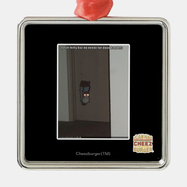 Adorno Metálico Gatito del laser (Frente)