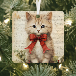 Adorno Metálico Gatito Precioso de Navidad 
