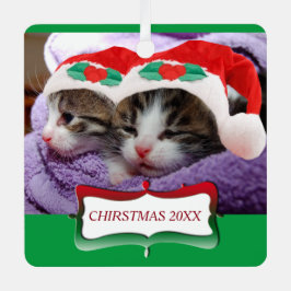 Adorno Metálico Gatitos en Navidades de Santa Hats 20XX