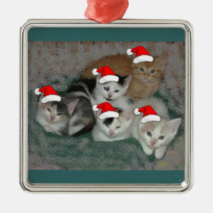 Adorno Metálico gatitos navidades