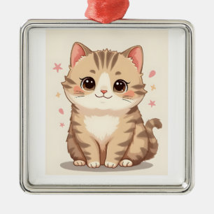 Adorno Metálico Gato brillante: Kawaii dulce arte gatito para cual