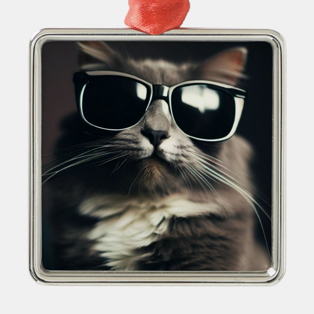 Adorno Metálico Gato Cool (Frente)