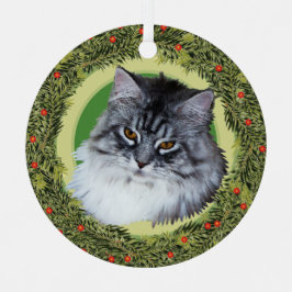 Adorno Metálico Gato de bobina de acero inoxidable XMas