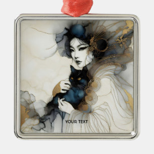 Adorno Metálico Gato de Chica japonés con fantasía