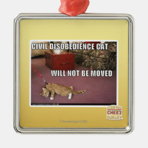 Adorno Metálico Gato de desobediencia civil