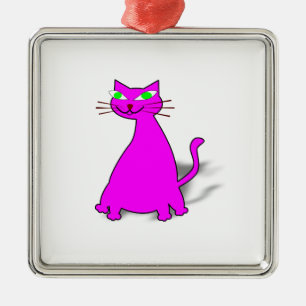 Adorno Metálico Gato de grasa rosa