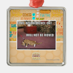 Adorno Metálico Gato de la desobediencia civil