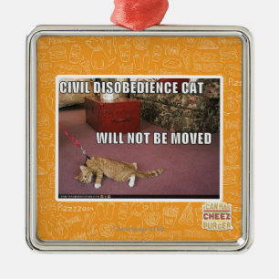 Adorno Metálico Gato de la desobediencia civil