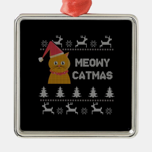 Adorno Metálico Gato de navidades (Frente)