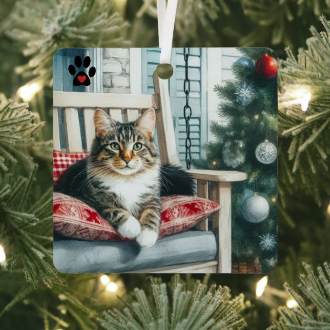 Adorno Metálico Gato de navidades (in situ)