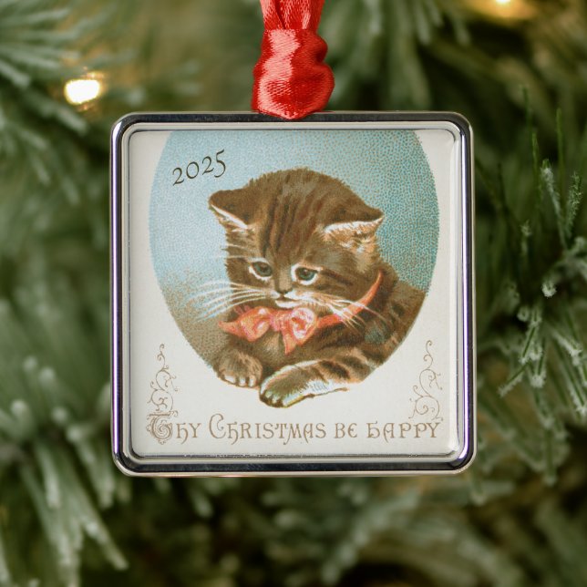Adorno Metálico Gato de Navidades de Coquette de Victoria (Árbol)