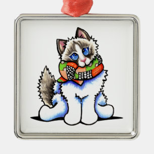 Adorno Metálico Gato de Ragdoll todo el Dolled para arriba