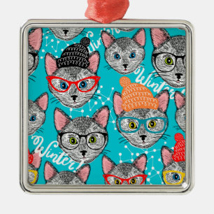 Adorno Metálico Gato en el gorra