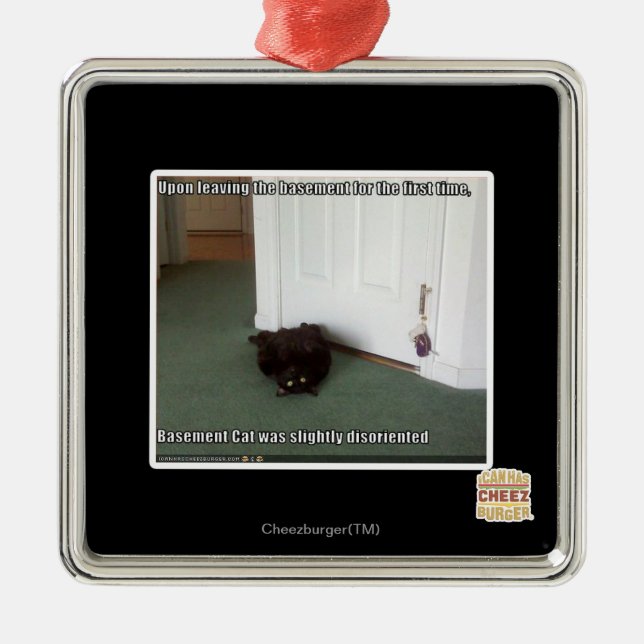 Adorno Metálico Gato en sótano, ligeramente desorientado (Frente)