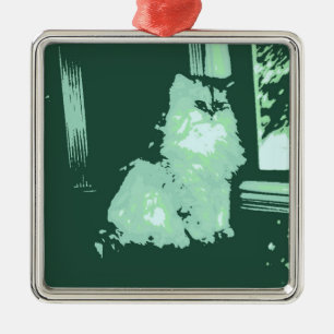 Adorno Metálico Gato Kitty y Pop de pelo largo