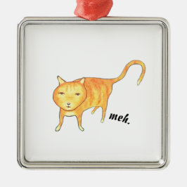 Adorno Metálico Gato Naranja Apático y Lindo