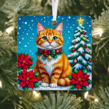 Gato naranja caprichoso y mensaje personalizado de