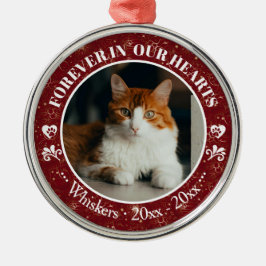 Adorno Metálico Gato por Siempre en Nuestros Corazones Foto y Nomb
