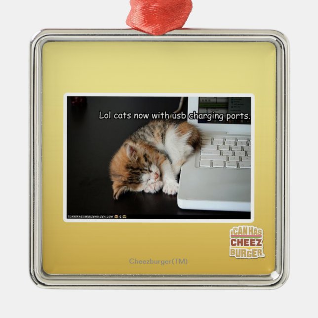 Adorno Metálico Gatos de Lol con USB (Frente)