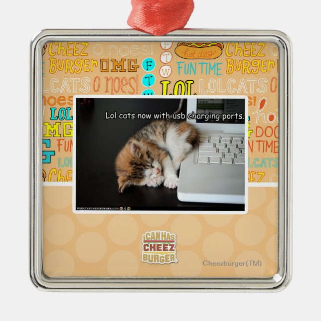 Adorno Metálico Gatos de Lol con USB (Frente)