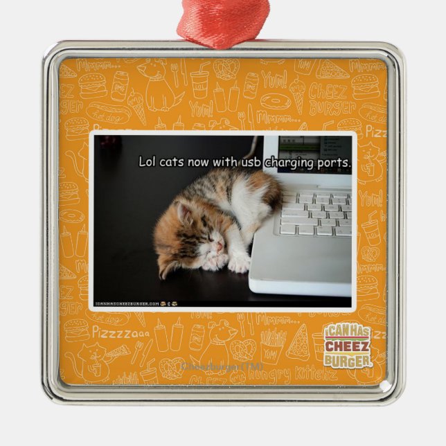 Adorno Metálico Gatos de Lol con USB (Frente)