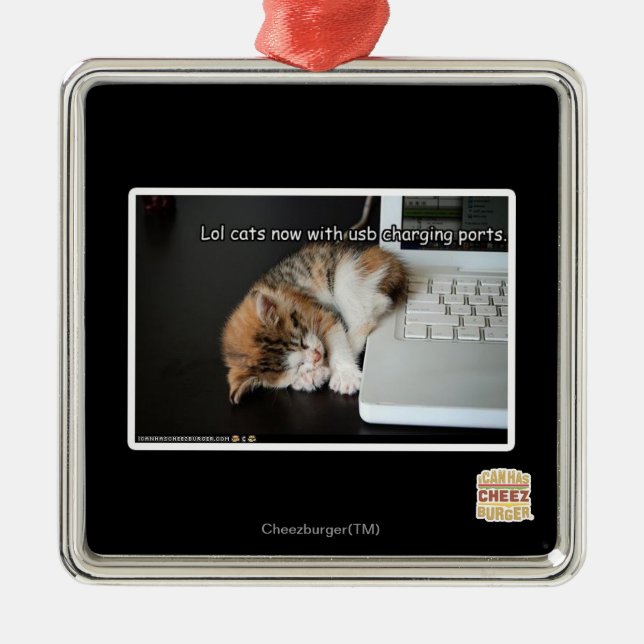 Adorno Metálico Gatos lol con USB (Frente)