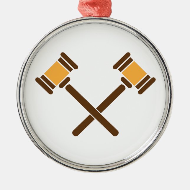 Adorno Metálico Gavels cruzados (Frente)
