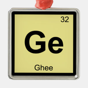 Adorno Metálico Ge - Mantequilla Ghee Química Símbolo de la tabla