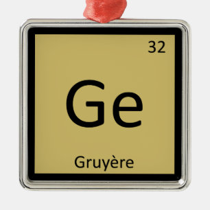 Adorno Metálico Ge - Tabla Periódica de Química del Queso Gruyere