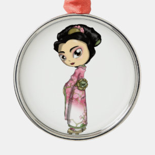 Adorno Metálico Geisha elegante de Sakura