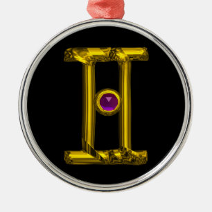 Adorno Metálico GEMINI ZODIAC CUMPLEAÑOS JEWEL Purple Alexandrite