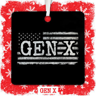 Adorno Metálico Generación X Bandera Americana Orgullosa Gen Xer G