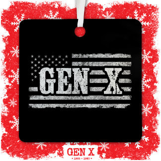 Adorno Metálico Generación X Bandera Americana Orgullosa Gen Xer G